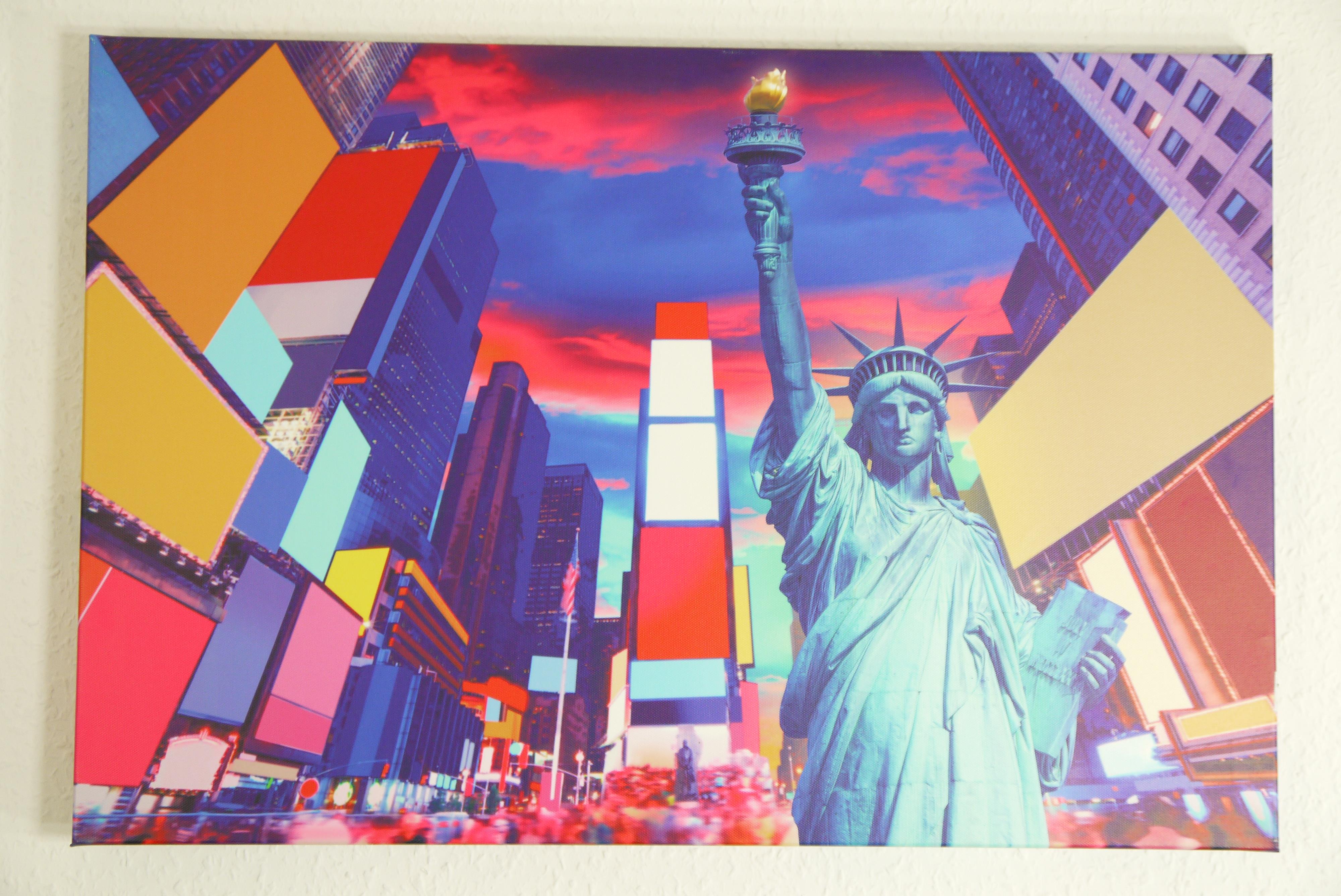 LED-Wand-Leinwand-Bild New York Stimmungs-Dekorations-Leuchte