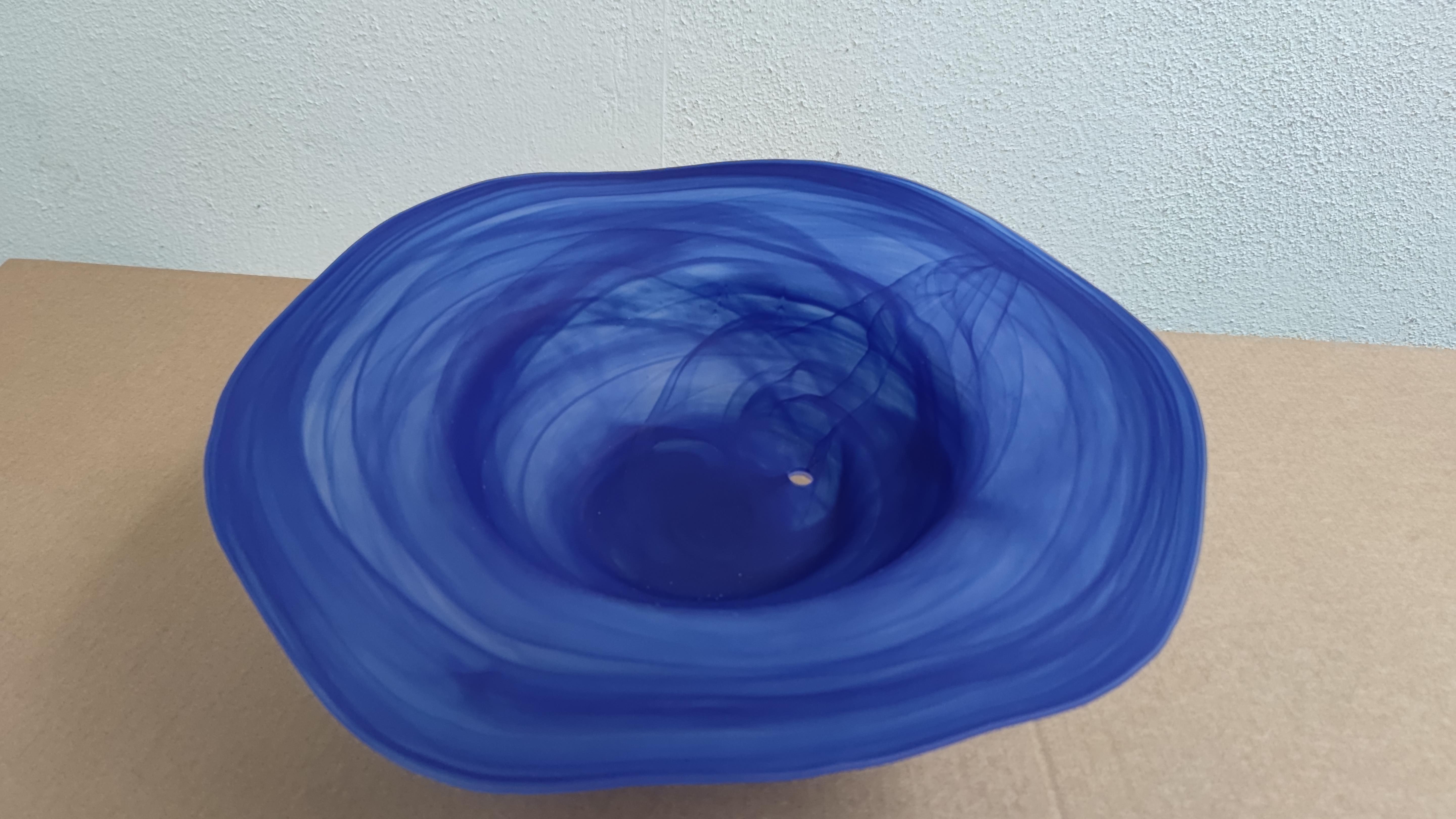 Glasschale Nebler Groß D43cm Blau
