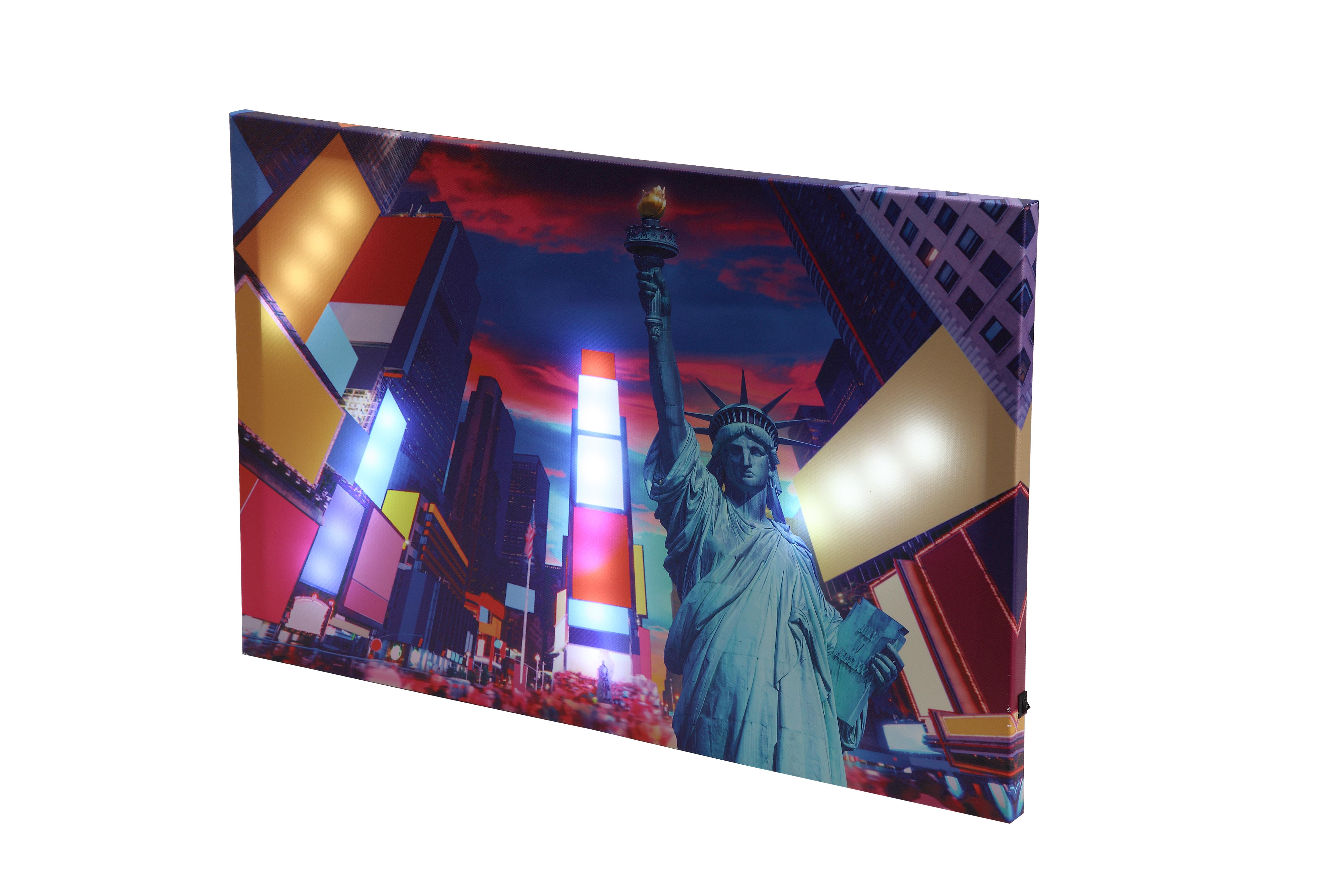 LED-Wand-Leinwand-Bild New York Stimmungs-Dekorations-Leuchte