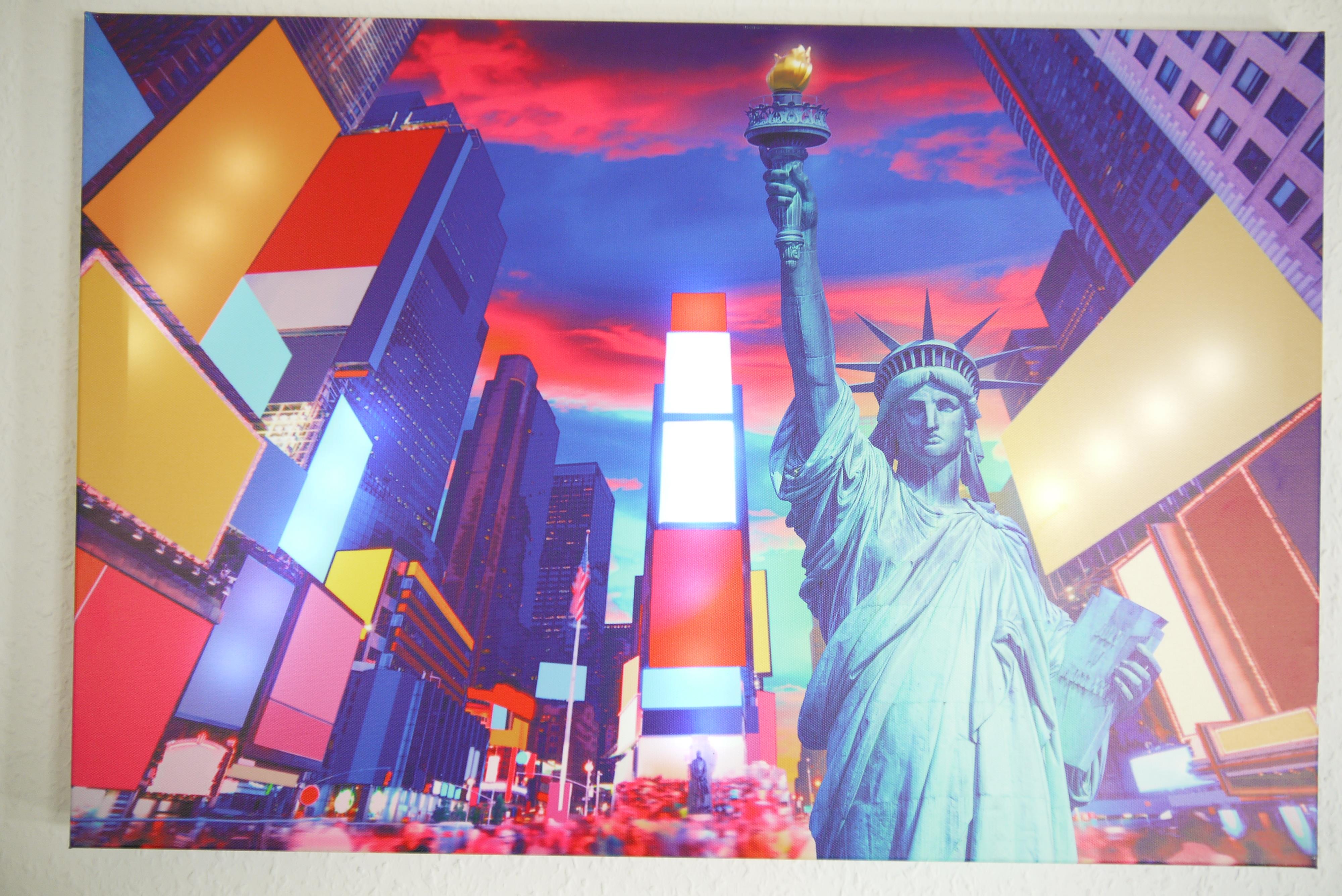 LED-Wand-Leinwand-Bild New York Stimmungs-Dekorations-Leuchte