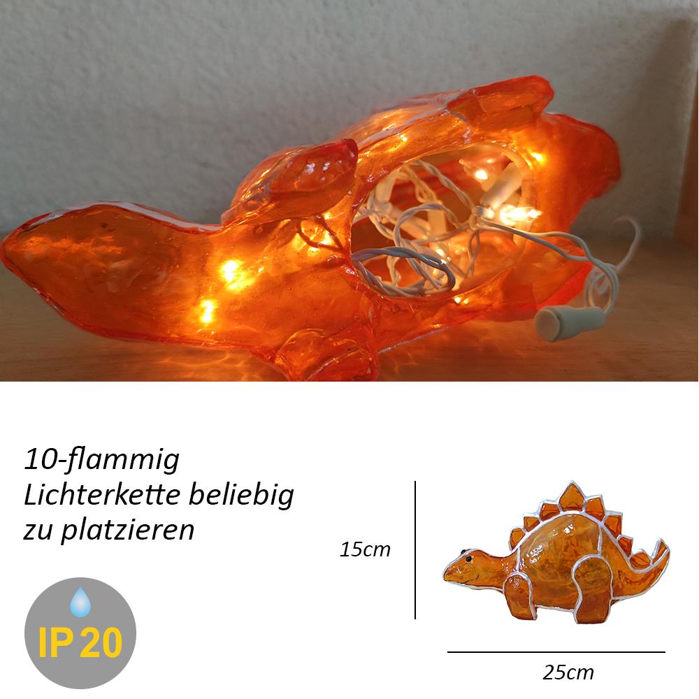 Dekorations-Leuchte DINO Fiberglas orange Kinderzimmer-Leuchte