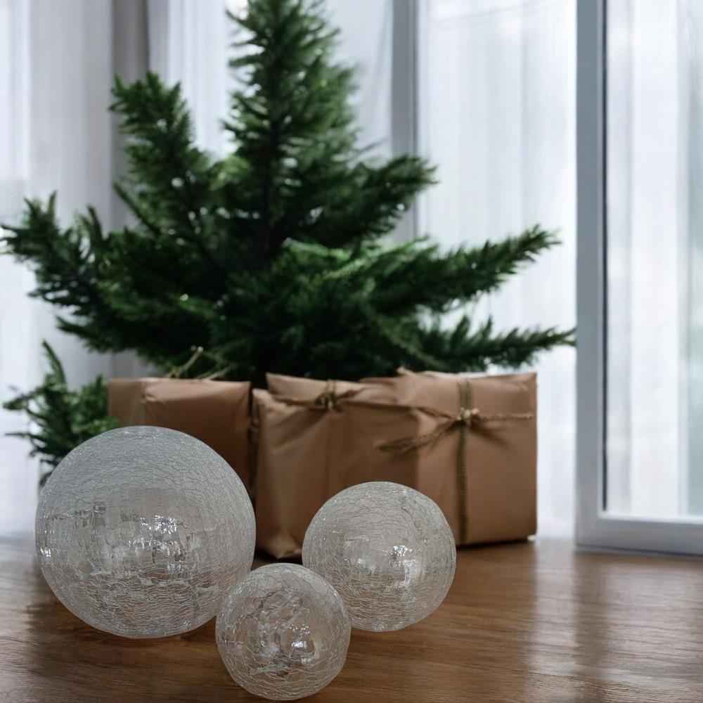 3 x Glas LED Kugelleuchte FIONA Deko-Weihnachts-Leuchte