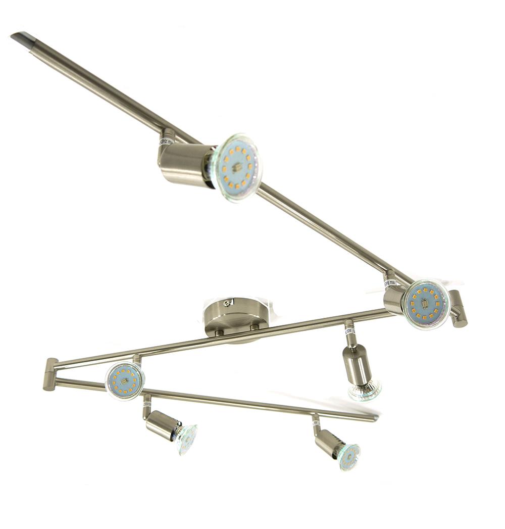 schwenkbare LED Strahler Spot LINOS nickel 6 flammig 