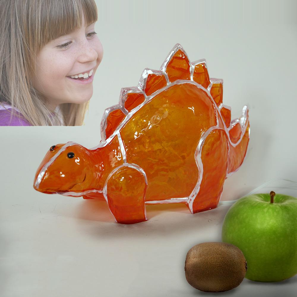 Dekorations-Leuchte DINO Fiberglas orange Kinderzimmer-Leuchte