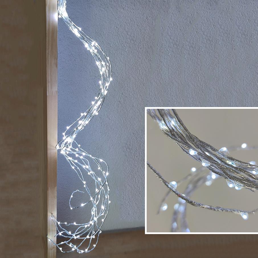 LED Perlengirlande 180-flammig Dekobeleuchtung Lichtfaserset für Innen