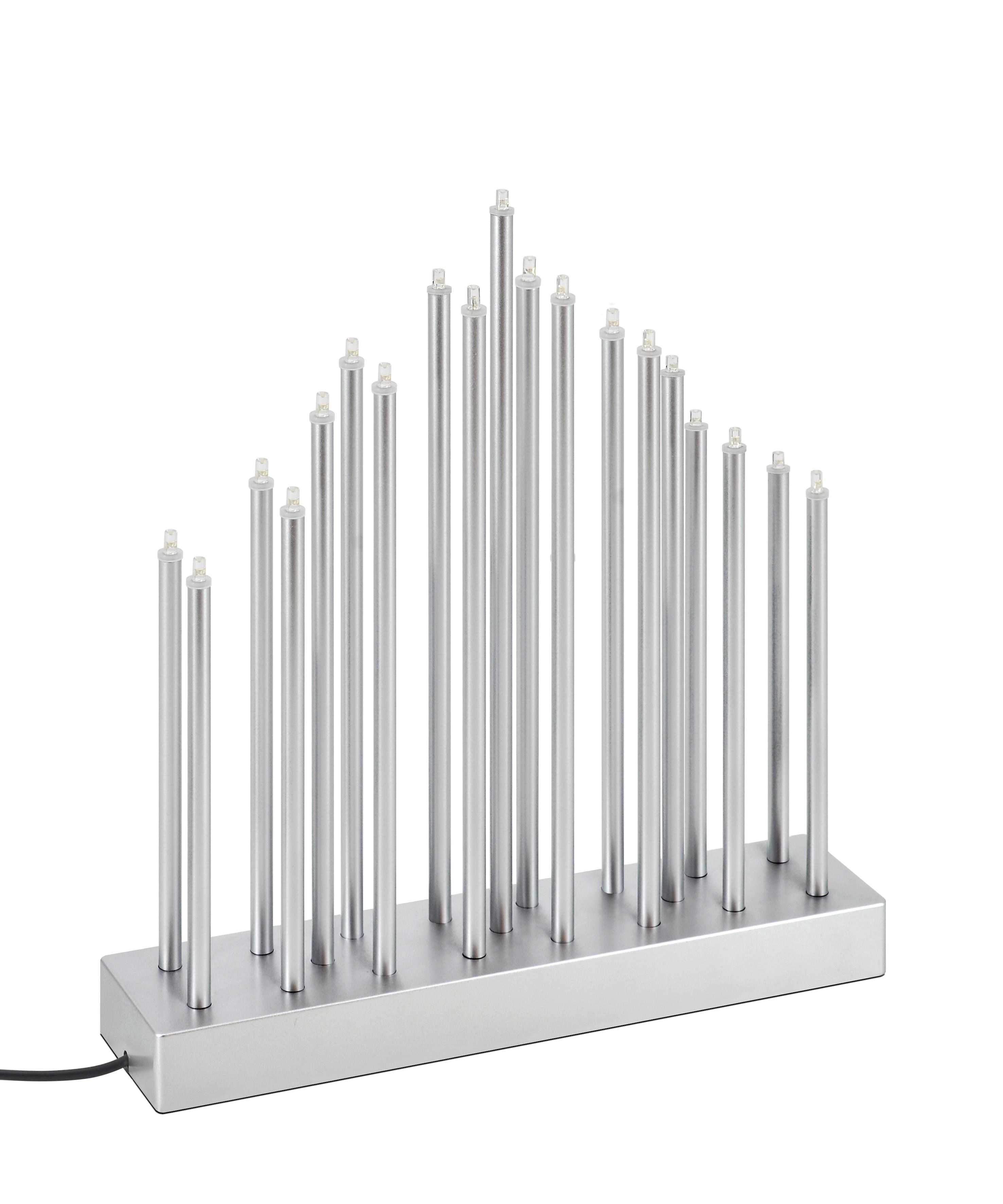 Stimmungsleuchte Pyramide 19-flammig Titanfarbig Weihnachtsbeleuchtung