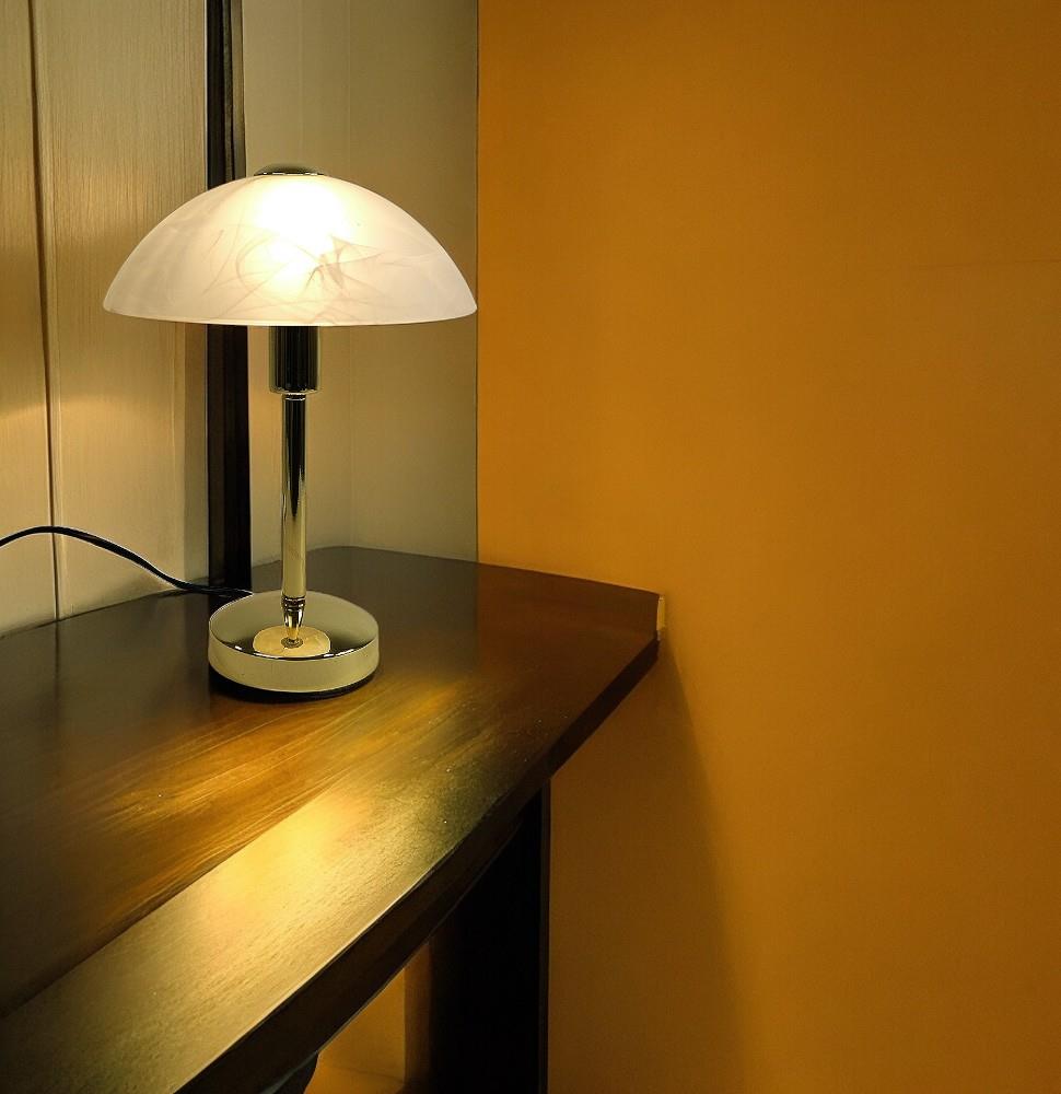 Glas-Tischleuchte MISCHA Wohnzimmer- Nachttisch- oder Fensterbank-Lampe
