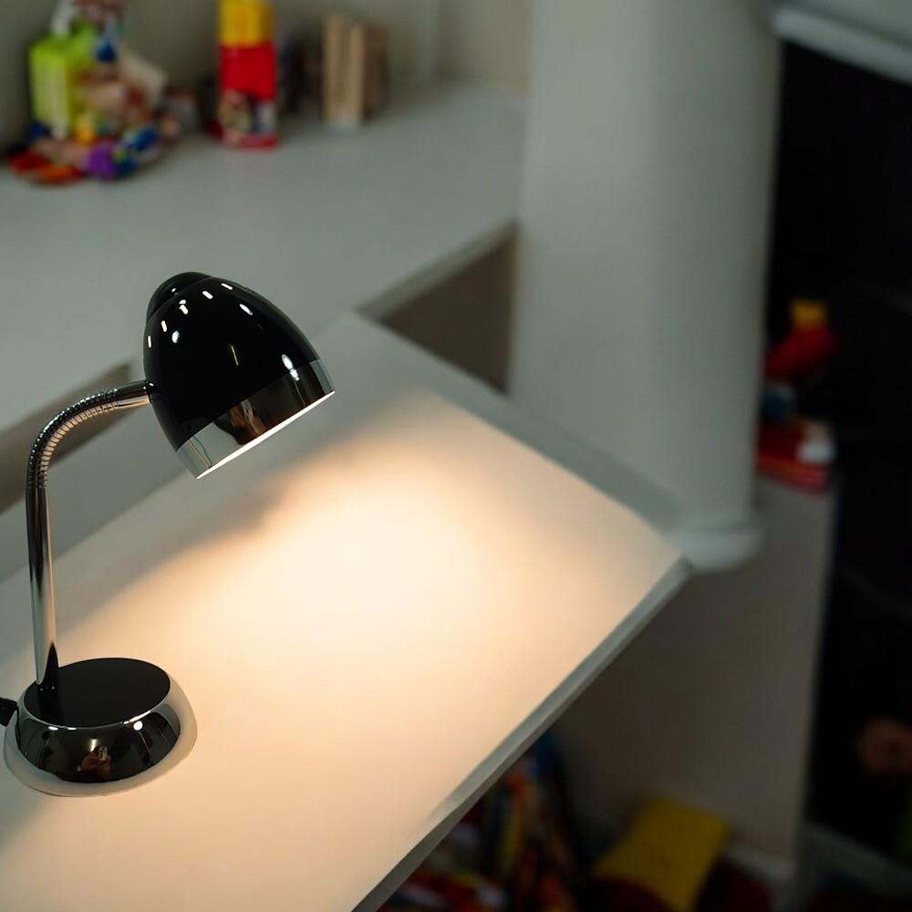 LED Tischleuchte Tom schwarz mit flexarm