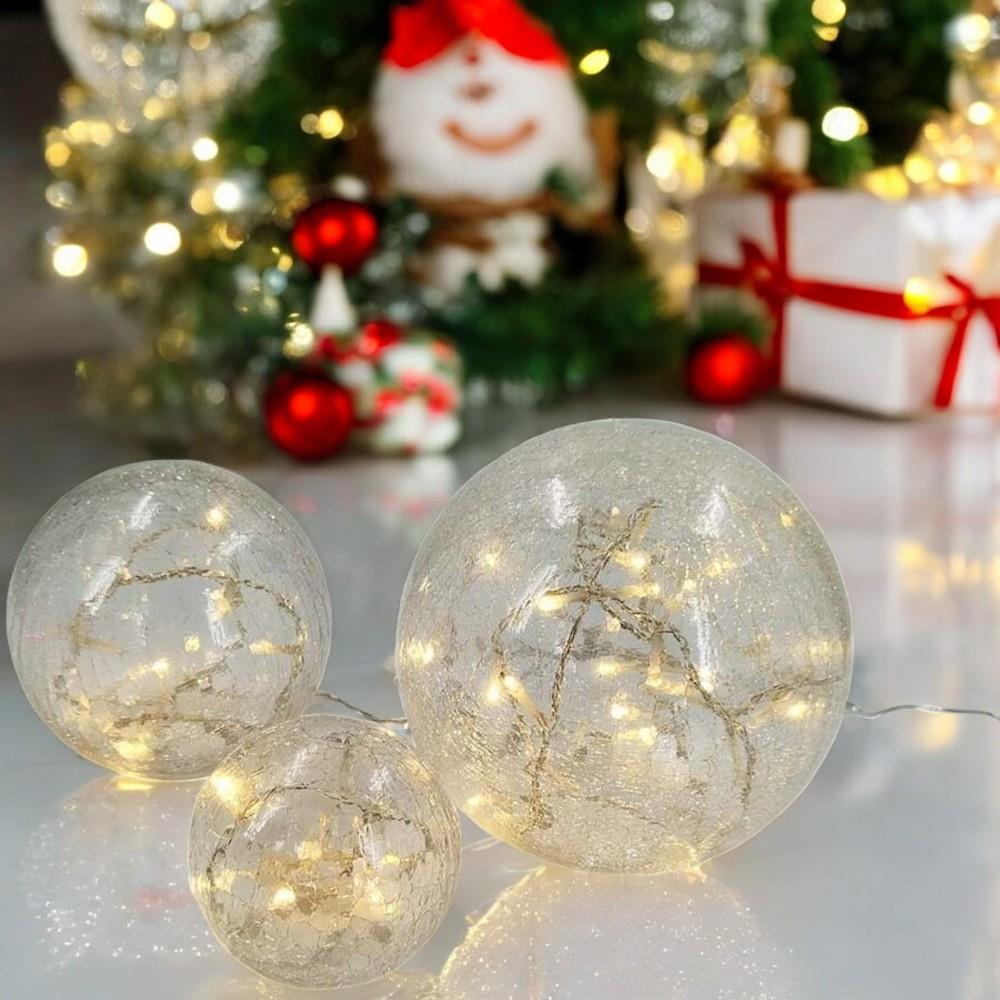 3 x Glas LED Kugelleuchte FIONA Deko-Weihnachts-Leuchte