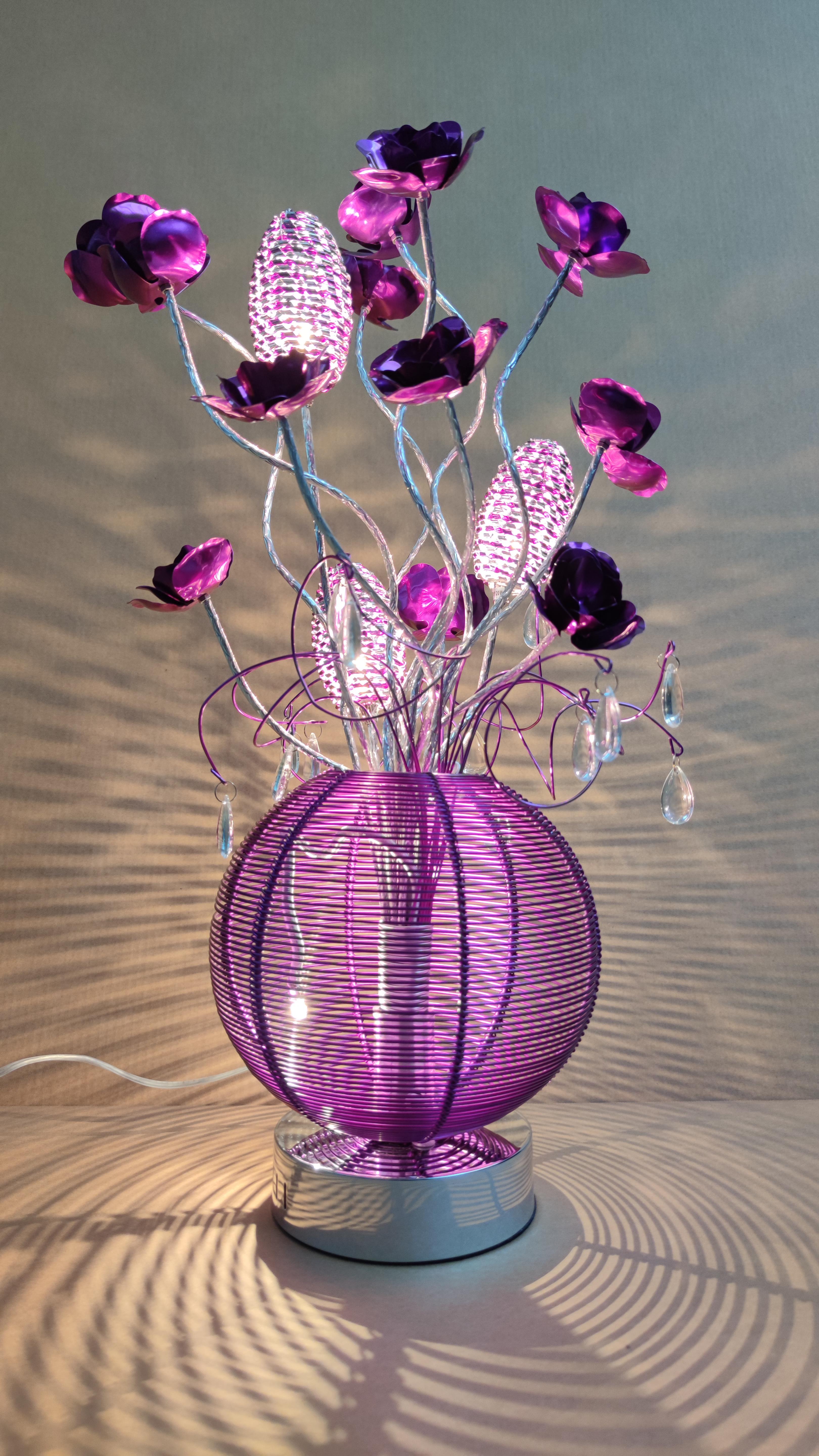 Tischleuchte Blumenlampe Viola lila