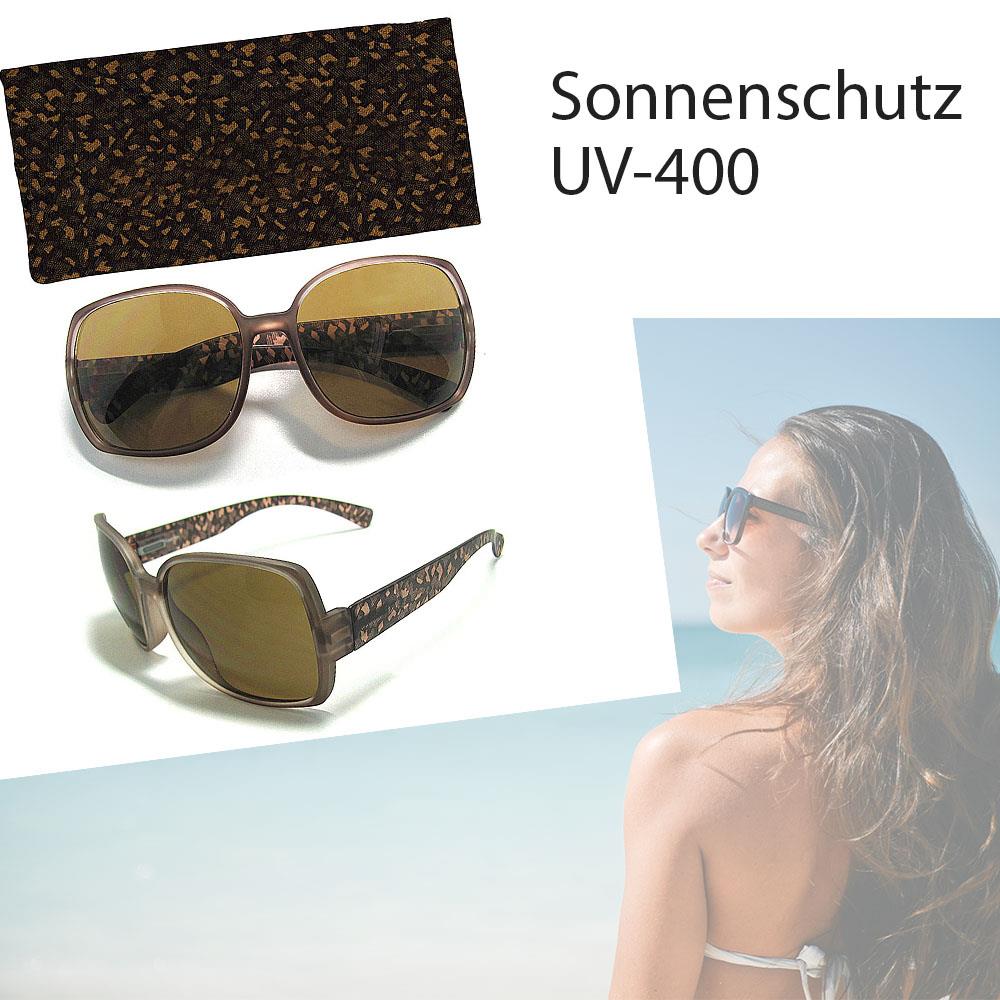 Damen-Sonnenbrille, Sonnen-Schutz mit UV-400-Schutz, Etui im gleichen Design Strand-Brille