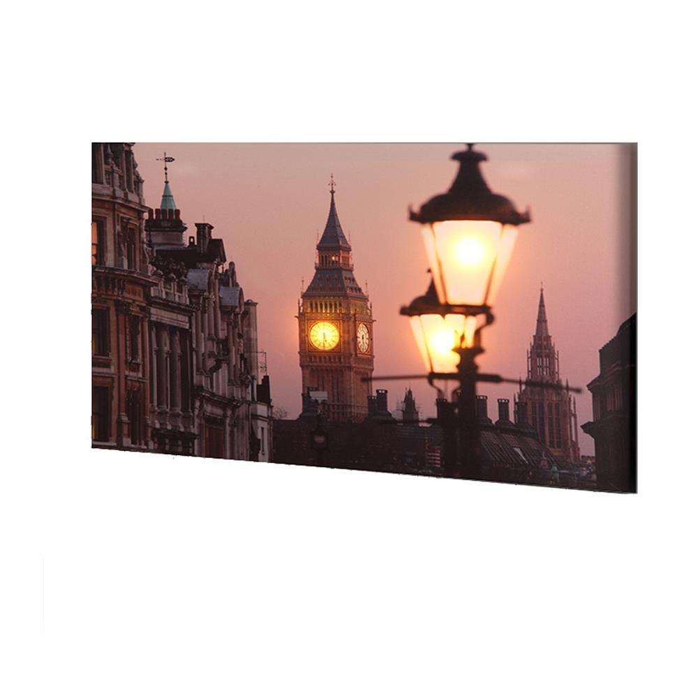 LED Leinwand Bild London mit Beleuchtung Stimmungsbild batteriebetrieben