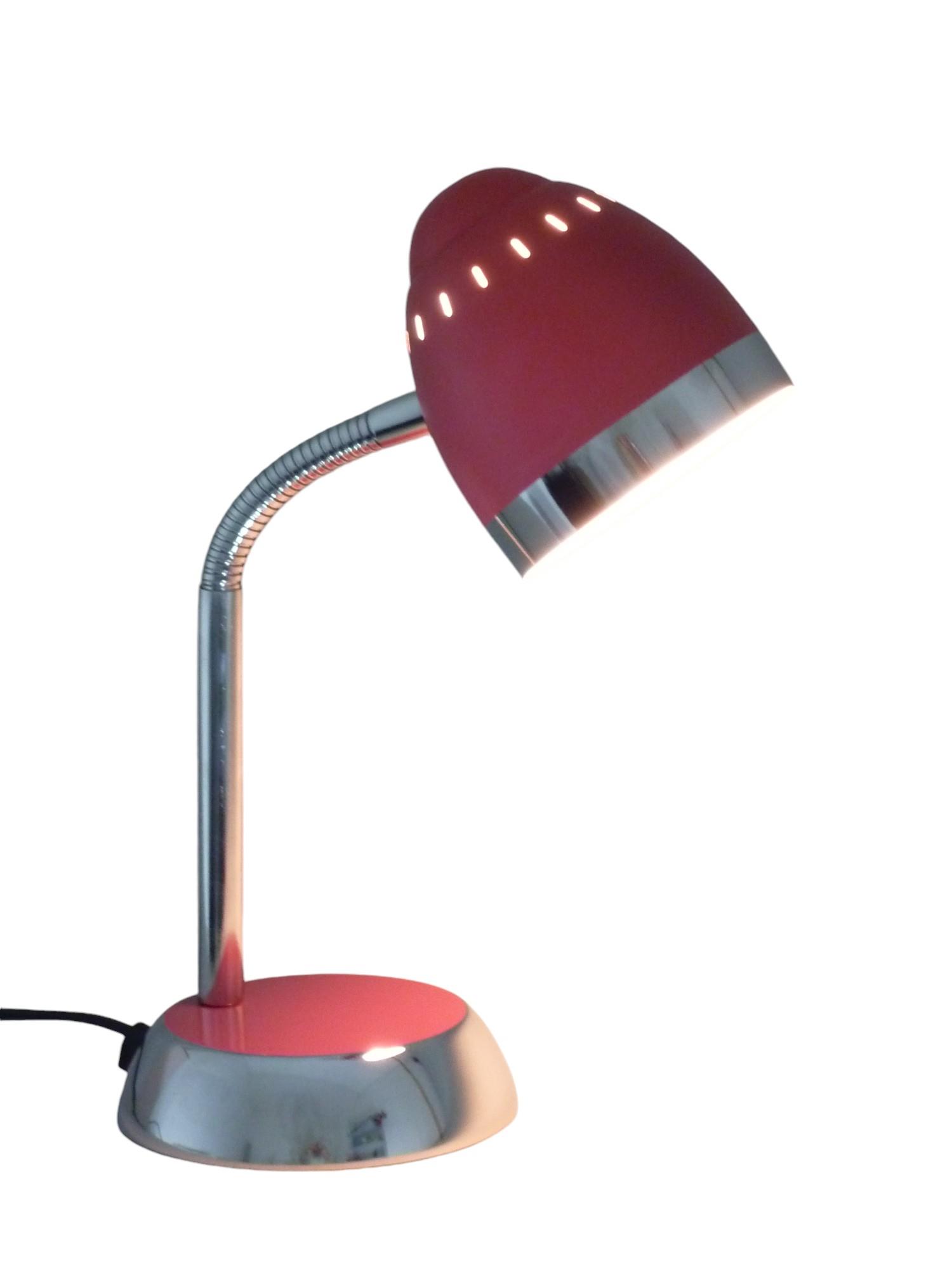 LED Tischleuchte Tom rot-rose mit Flexarm