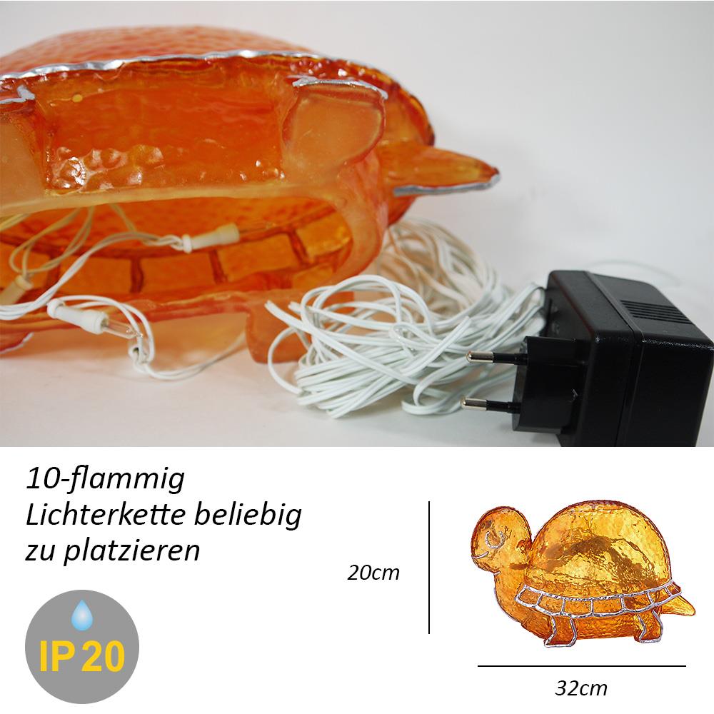 Dekorations-Leuchte Schildkröte TURTLE orange Fiberglas-Lampe