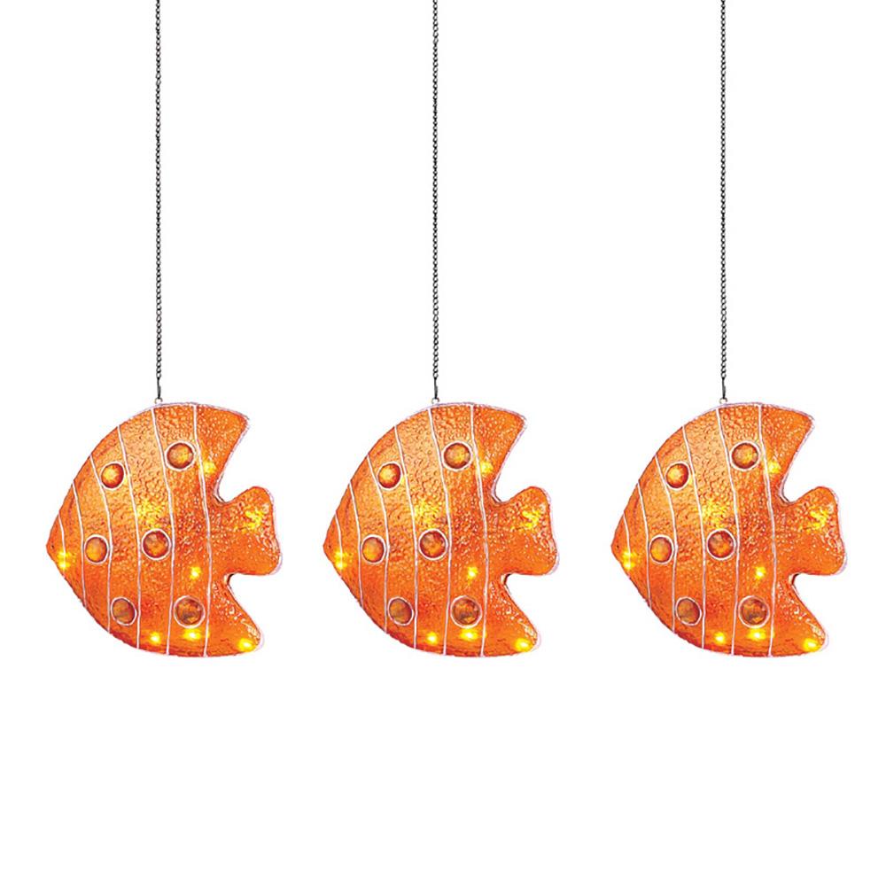 Dekorations-Leuchte FISCH Fiberglas orange Hänge-Deko-Kinder-Leuchte