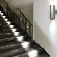 Außen-Wandleuchte Bergen Edelstahl IP44 GU10