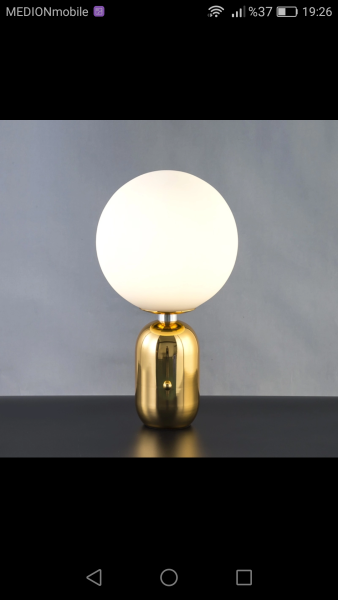 Moderne Glaskugel-Tisch-Leuchte NOVA mit Knopf-Touch-Schalter