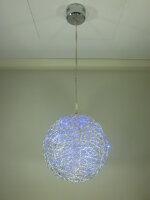 Moderne Halogen- LED Deckenleuchte Alissa 30cm Alu-Drahtgeflecht Pendellampe