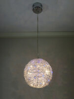 Moderne Halogen- LED Deckenleuchte Alissa 30cm Alu-Drahtgeflecht Pendellampe