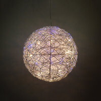 Moderne Halogen- LED Deckenleuchte Alissa 30cm Alu-Drahtgeflecht Pendellampe