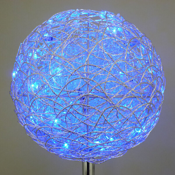 Moderne Halogen- LED Stehleuchte Alissa 40cm Alu-Drahtgeflecht Standlampe