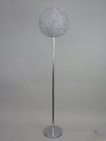 Moderne Halogen- LED Stehleuchte Alissa 40cm Alu-Drahtgeflecht Standlampe