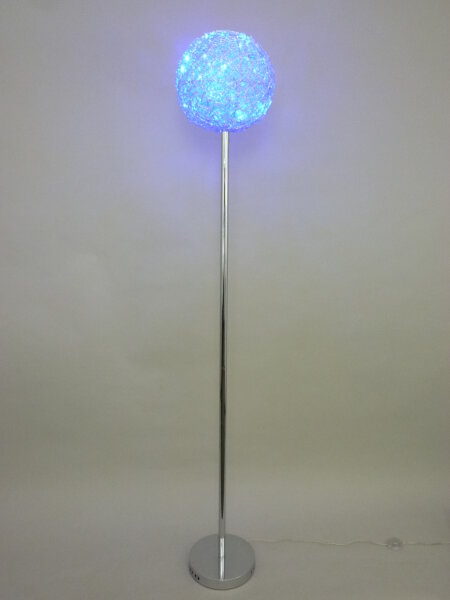 Moderne Halogen- LED Stehleuchte Alissa 30cm Alu-Drahtgeflecht Standlampe