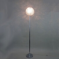Moderne Halogen- LED Stehleuchte Alissa 30cm Alu-Drahtgeflecht Standlampe