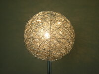 Moderne Halogen- LED Stehleuchte Alissa 30cm Alu-Drahtgeflecht Standlampe