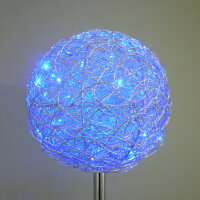 Moderne Halogen- LED Stehleuchte Alissa 30cm Alu-Drahtgeflecht Standlampe