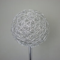 Moderne Halogen- LED Stehleuchte Alissa 30cm Alu-Drahtgeflecht Standlampe