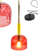 Pendelleuchte AYLA Glasschirm rot-gelb