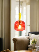 Pendelleuchte AYLA Glasschirm rot-gelb