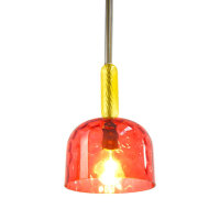 Pendelleuchte AYLA Glasschirm rot-gelb