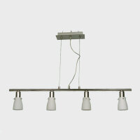 Pendelleuchte EIKO 4-flammig Decken-Hänge-Lampe chrom Glas weiß Fassung E14
