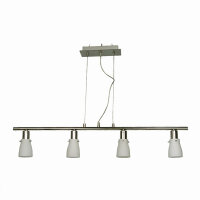 Pendelleuchte EIKO 4-flammig Decken-Hänge-Lampe chrom Glas weiß Fassung E14