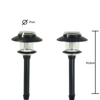 2 x Solarleuchte mit Erdspieß im Set "Modell 14" Solarlampe Gartenbeleuchtung