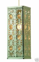 Pendelleuchte Raschy 1flammig eckig orientalische Lampe silberfarben Deckenlampe