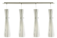 Pendelleuchte Siljia 4flammig moderne Lampe Nickel-Glas Hängelampe Deckenleuchte
