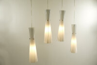 Pendelleuchte Siljia 4flammig moderne Lampe Nickel-Glas Hängelampe Deckenleuchte