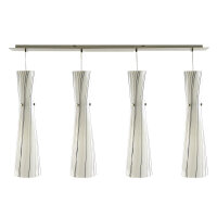 Pendelleuchte Siljia 4flammig moderne Lampe Nickel-Glas Hängelampe Deckenleuchte