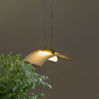 Pendelleuchte Viola Halogen Lampe messing Glas weiss Hängeleuchte Deckenlampe