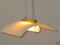 Pendelleuchte Viola Halogen Lampe messing Glas weiss Hängeleuchte Deckenlampe