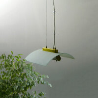 Pendelleuchte Viola Halogen Lampe messing Glas weiss Hängeleuchte Deckenlampe