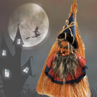 Reisigbesen mit Beleuchtung Halloween-Dekoration farbwechselnd Broom Merlin Geschenkidee