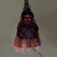 Reisigbesen mit Beleuchtung Halloween-Dekoration farbwechselnd Broom Merlin Geschenkidee