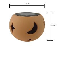 Solar Windlicht Keramik Solarleuchte Lampe & Windlicht Dekobeleuchtung Geschenk Mond & Sterne