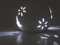 Solar Windlicht Keramik  Schmetterling Solarleuchte Lampe & Windlicht Dekobeleuchtung