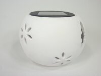Solar Windlicht Keramik  Schmetterling Solarleuchte Lampe & Windlicht Dekobeleuchtung