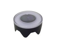 Solar-Bodenleuchte LED-Bodenstrahler schwarz rund mit 4...